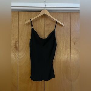 SUPER flattering black cowl neck satin top Forever 21 size Small